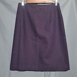 VTG Private Concepts Wool Blend Pencil Skirt Purple Textured Size 12 82808